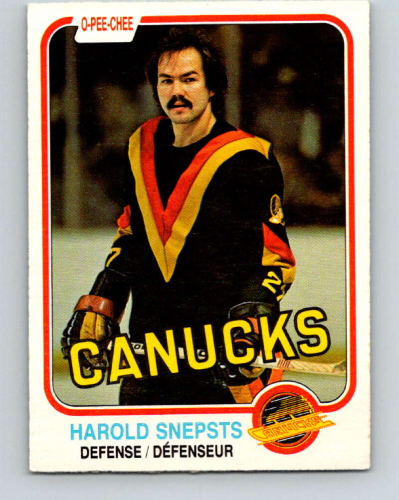 1981-82 O-Pee-Chee #344 Harold Snepsts  Vancouver Canucks  V31934