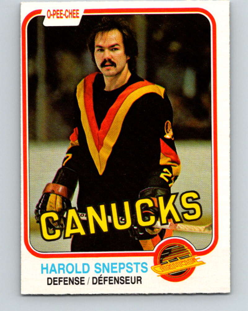 1981-82 O-Pee-Chee #344 Harold Snepsts  Vancouver Canucks  V31936