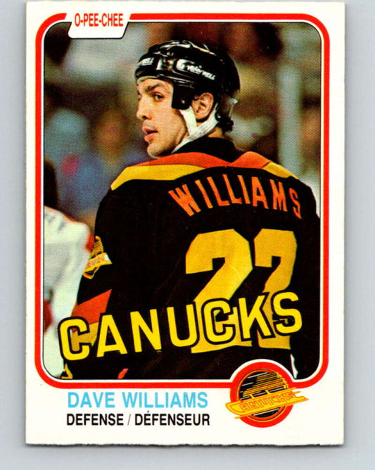 1981-82 O-Pee-Chee #345 Tiger Williams  Vancouver Canucks  V31938