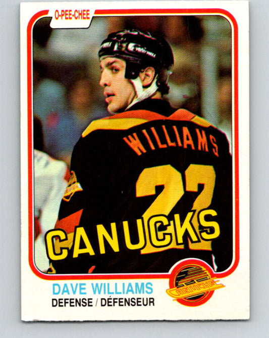 1981-82 O-Pee-Chee #345 Tiger Williams  Vancouver Canucks  V31939