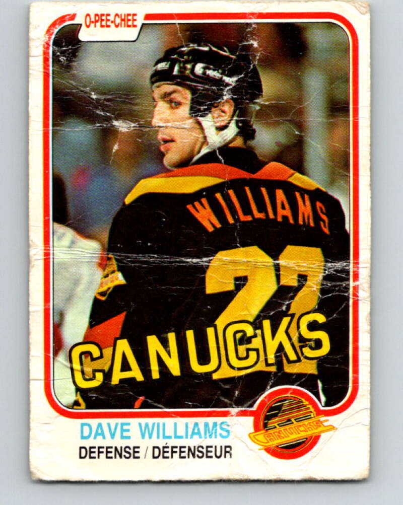 1981-82 O-Pee-Chee #345 Tiger Williams  Vancouver Canucks  V31940