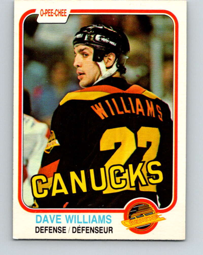 1981-82 O-Pee-Chee #345 Tiger Williams  Vancouver Canucks  V31941