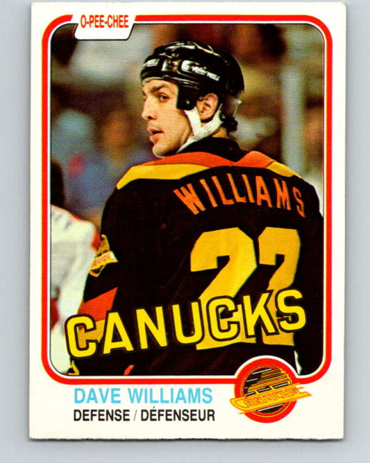 1981-82 O-Pee-Chee #345 Tiger Williams  Vancouver Canucks  V31942