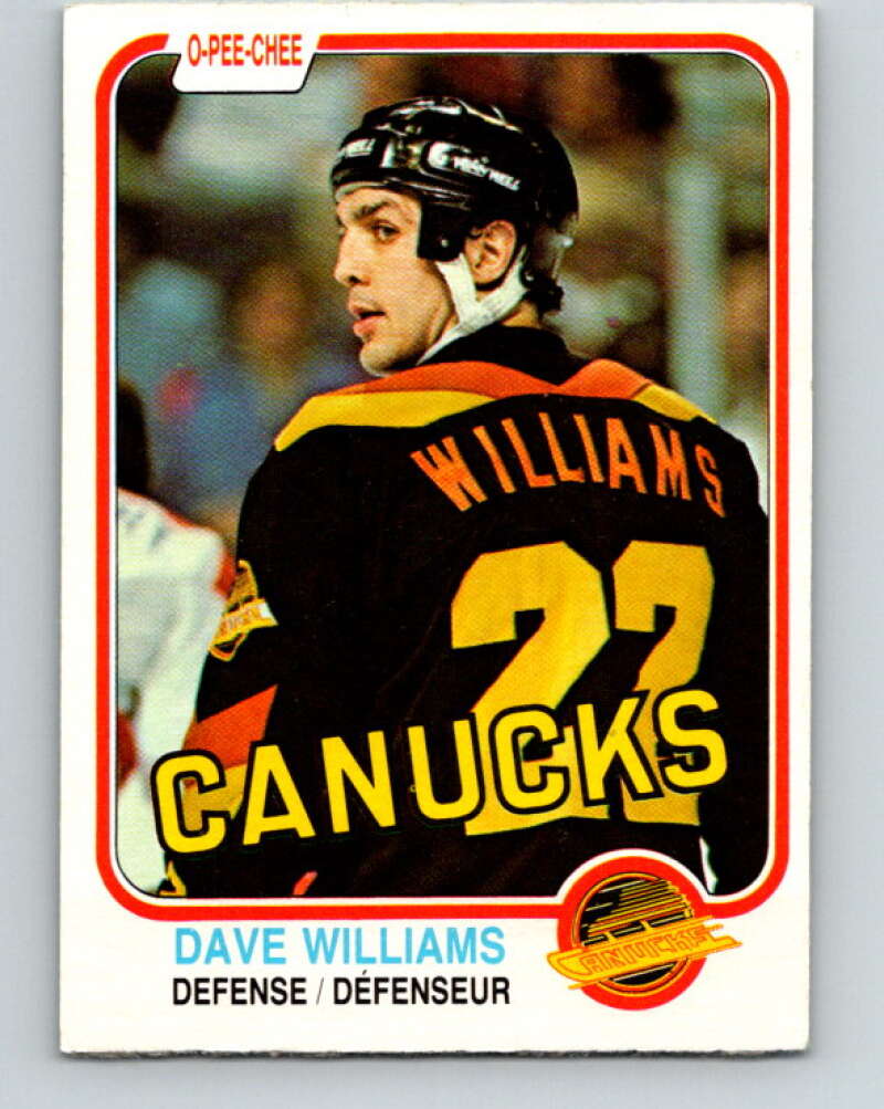 1981-82 O-Pee-Chee #345 Tiger Williams  Vancouver Canucks  V31943