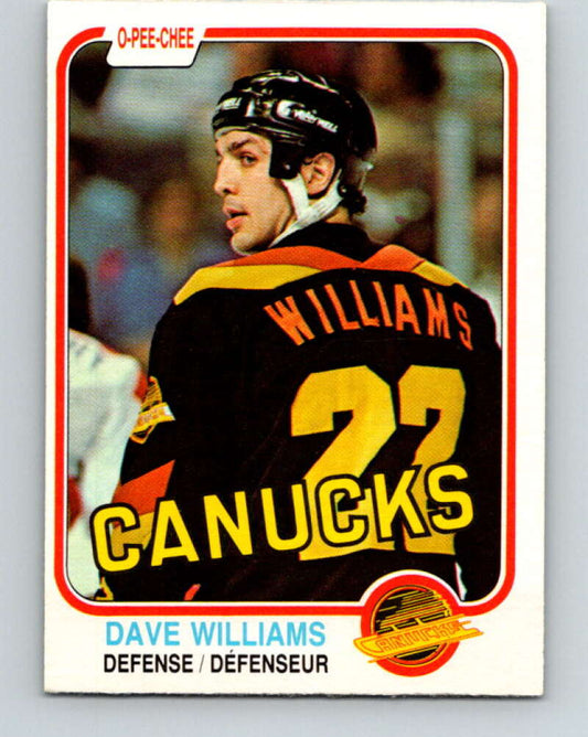 1981-82 O-Pee-Chee #345 Tiger Williams  Vancouver Canucks  V31944