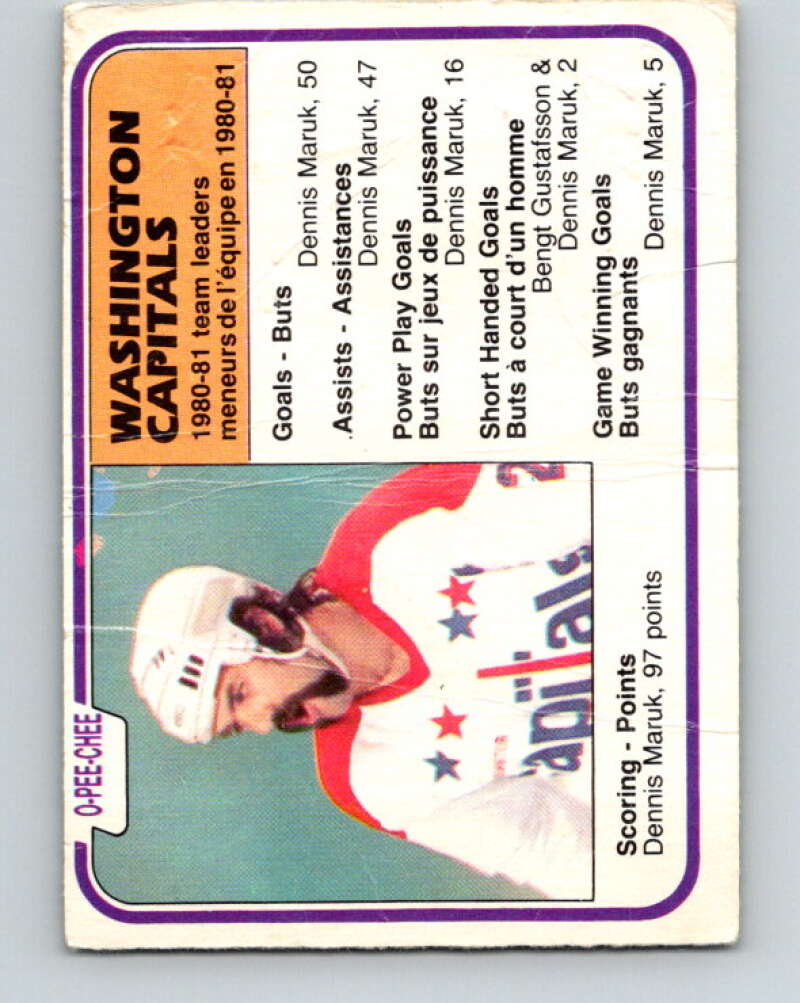 1981-82 O-Pee-Chee #357 Dennis Maruk TL  Washington Capitals  V32021