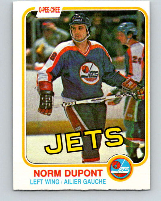 1981-82 O-Pee-Chee #363 Norm Dupont  RC Rookie Winnipeg Jets  V32063