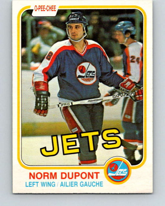 1981-82 O-Pee-Chee #363 Norm Dupont  RC Rookie Winnipeg Jets  V32064