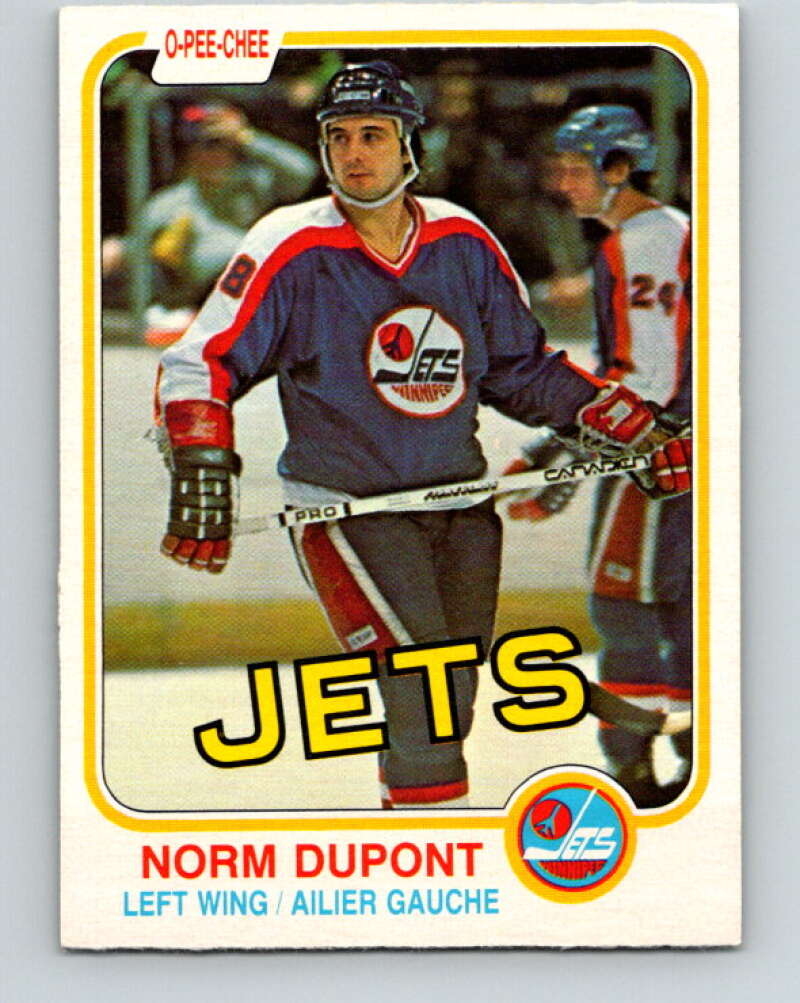 1981-82 O-Pee-Chee #363 Norm Dupont  RC Rookie Winnipeg Jets  V32067