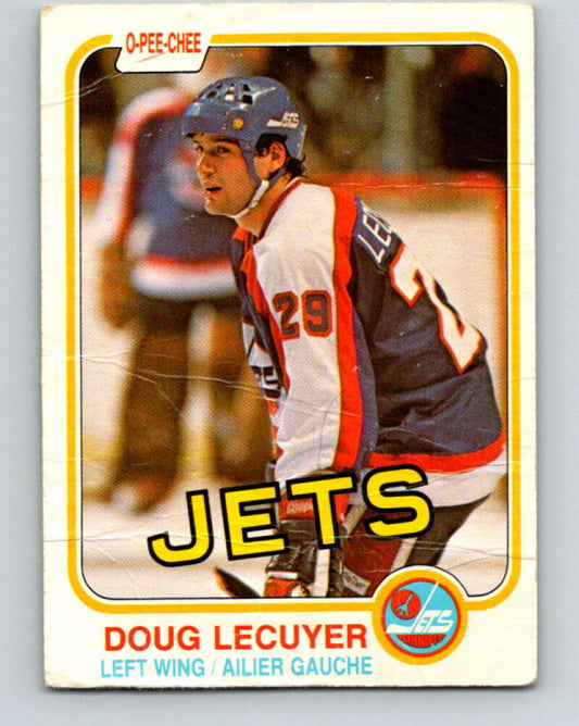 1981-82 O-Pee-Chee #367 Doug Lecuyer  RC Rookie Winnipeg Jets  V32091