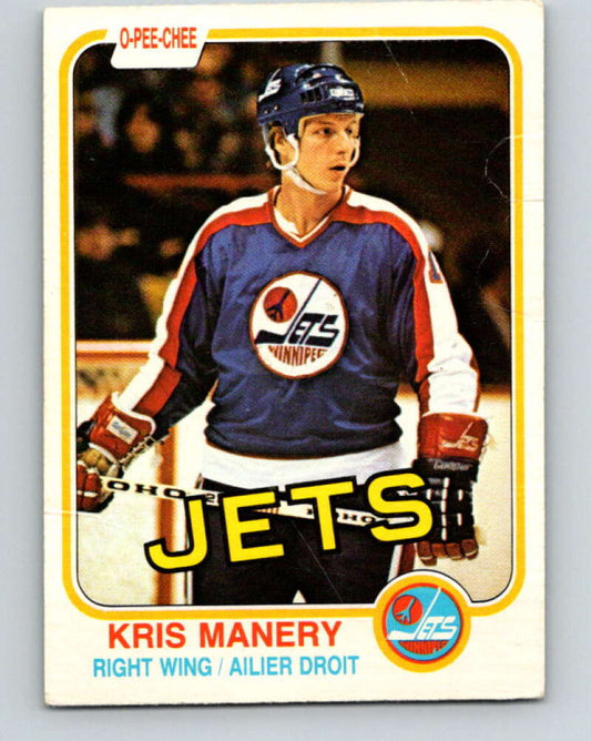 1981-82 O-Pee-Chee #371 Kris Manery  Winnipeg Jets  V32120