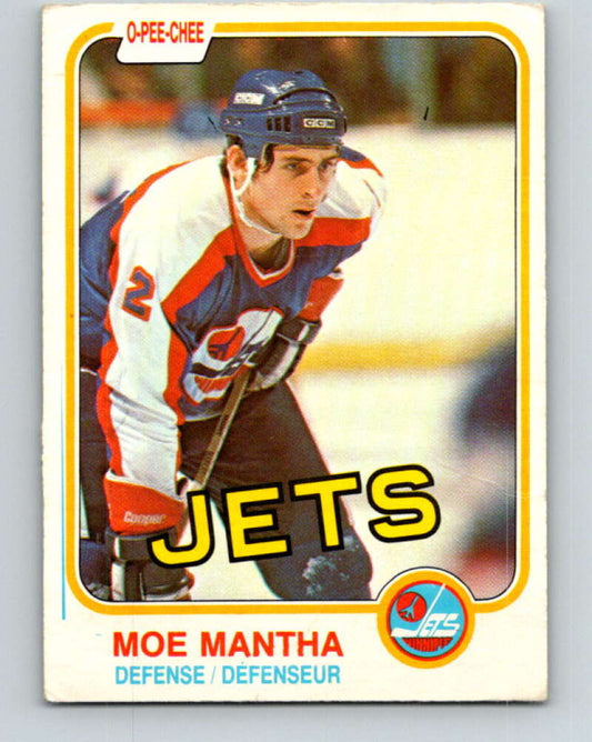 1981-82 O-Pee-Chee #373 Moe Mantha  RC Rookie Winnipeg Jets  V32136