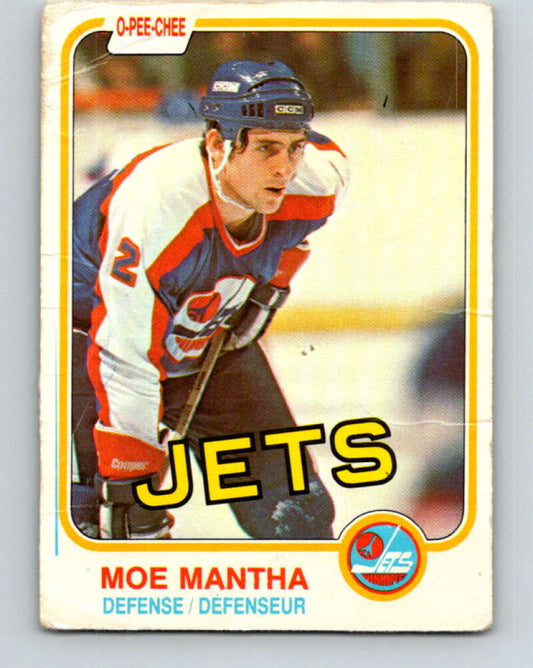 1981-82 O-Pee-Chee #373 Moe Mantha  RC Rookie Winnipeg Jets  V32137