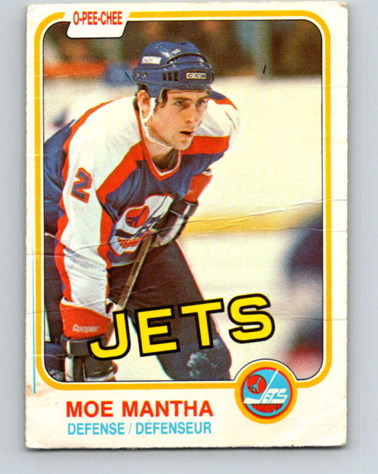 1981-82 O-Pee-Chee #373 Moe Mantha  RC Rookie Winnipeg Jets  V32138