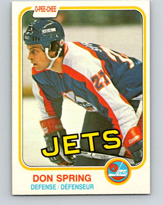 1981-82 O-Pee-Chee #375 Don Spring  RC Rookie Winnipeg Jets  V32154