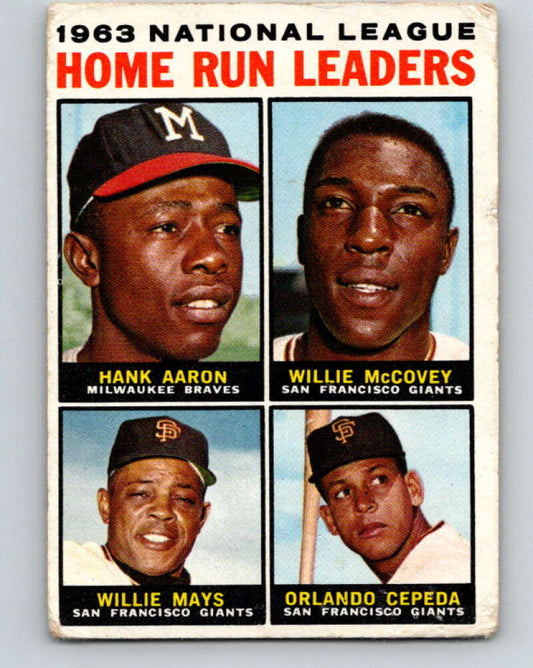 1964 Topps #9 Aaron/McCovey/Mays/Cepeda Leaders C V32302