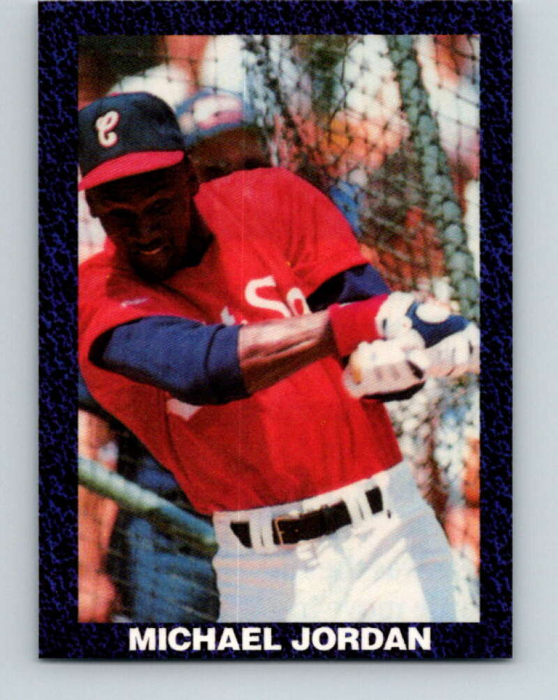 1990 Promo Card #NNO Michael Jordan Batting Baseball PROMO V32396