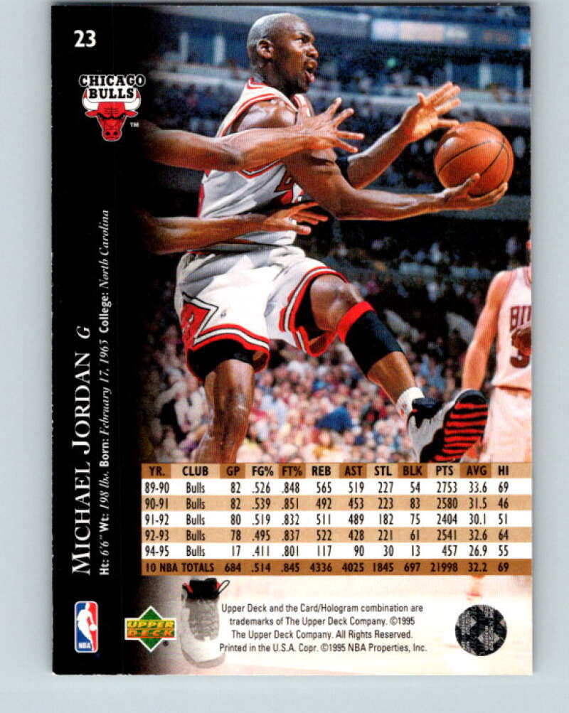 1995-96 Upper Deck #23 Michael Jordan  Chicago Bulls  V32404