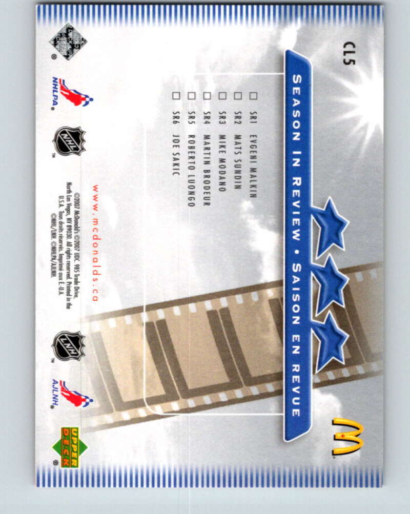 2007-08 Upper Deck McDonald's Checklists #CL5 Phaneuf/ Iginla/Kiprusoff