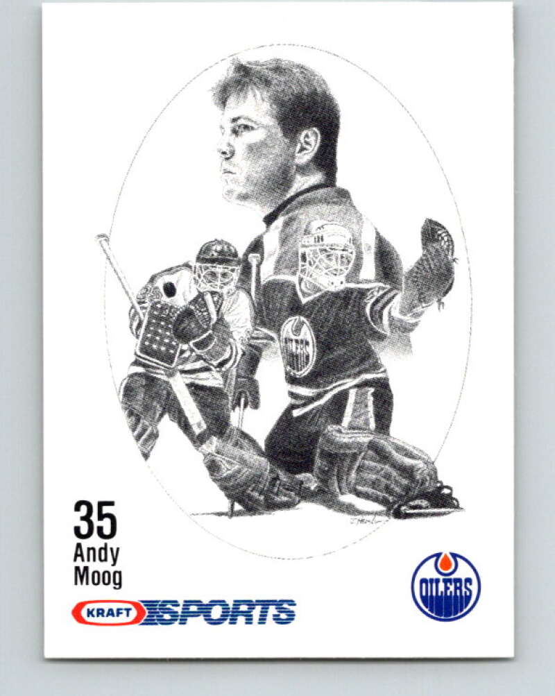 1986-87 NHL Kraft Drawings Andy Moog Oilers  V32432