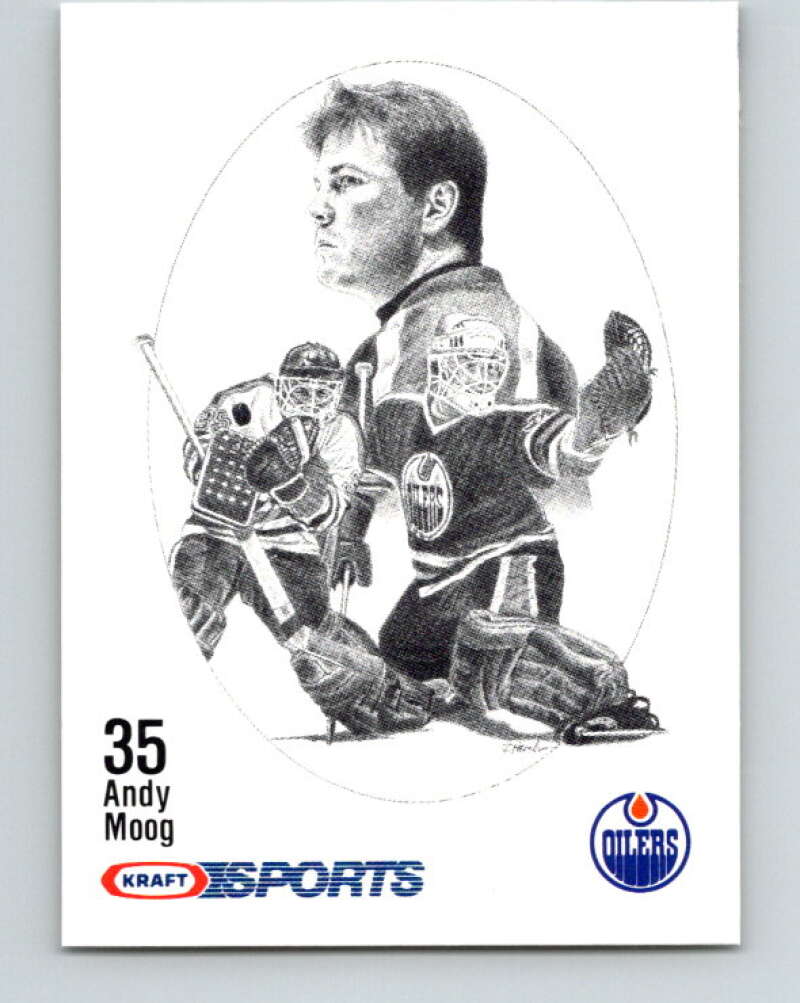 1986-87 NHL Kraft Drawings Andy Moog Oilers  V32434