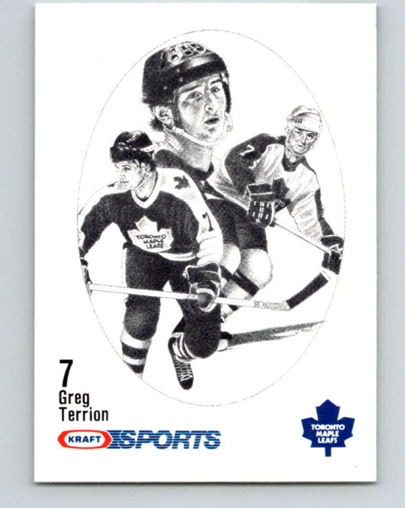 1986-87 NHL Kraft Drawings Greg Terrion Maple Leafs V32439