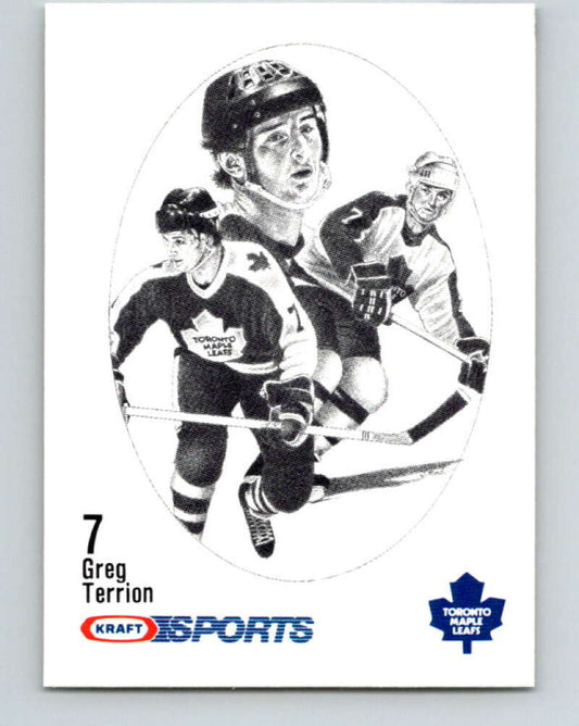 1986-87 NHL Kraft Drawings Greg Terrion Maple Leafs V32440