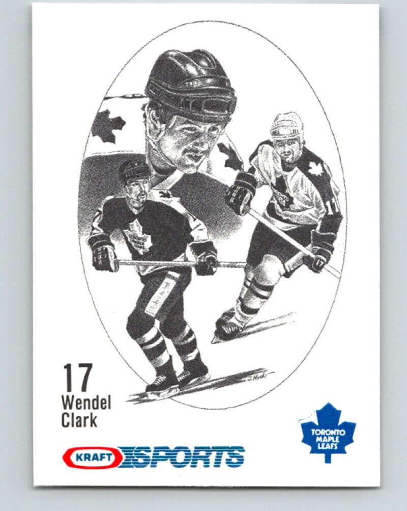 1986-87 NHL Kraft Drawings Wendel Clark Maple Leafs V32450