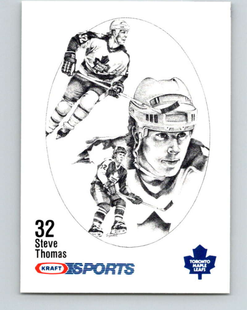 1986-87 NHL Kraft Drawings Steve Thomas Maple Leafs V32464
