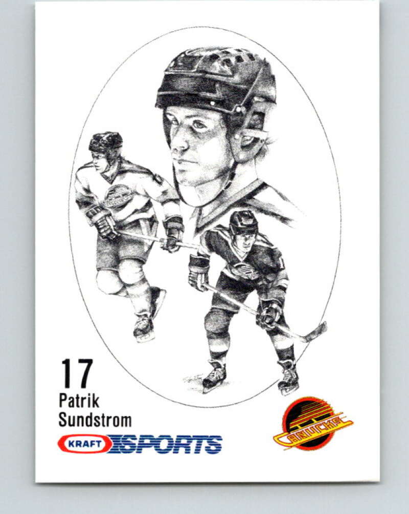 1986-87 NHL Kraft Drawings Patrik Sundstrom Canucks V32498