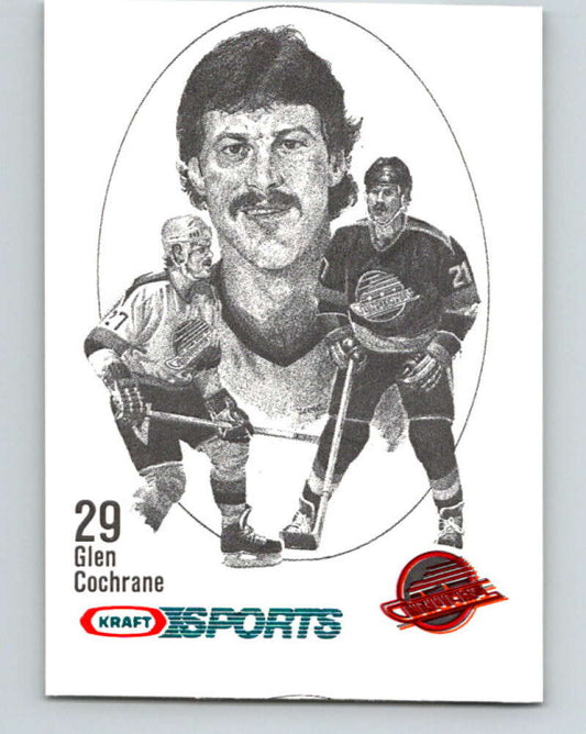 1986-87 NHL Kraft Drawings Glen Cochrane Canucks V32501