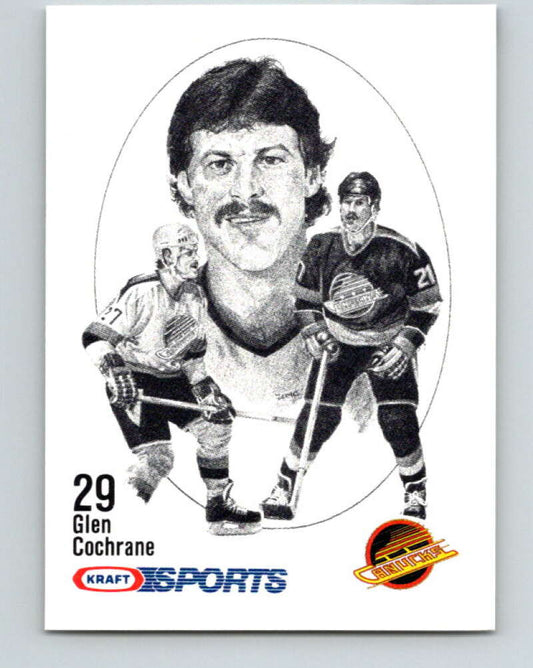 1986-87 NHL Kraft Drawings Glen Cochrane Canucks V32502