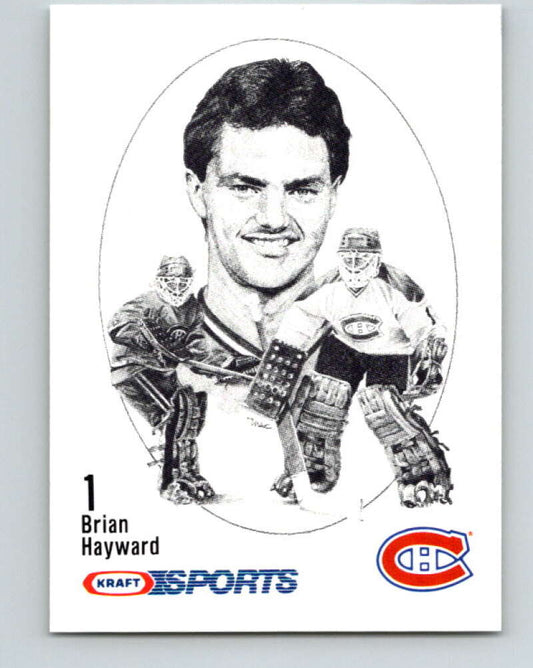1986-87 NHL Kraft Drawings Brian Hayward Canadiens V32503