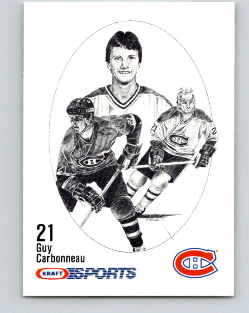 1986-87 NHL Kraft Drawings Guy Carbonneau Canadiens  V32514