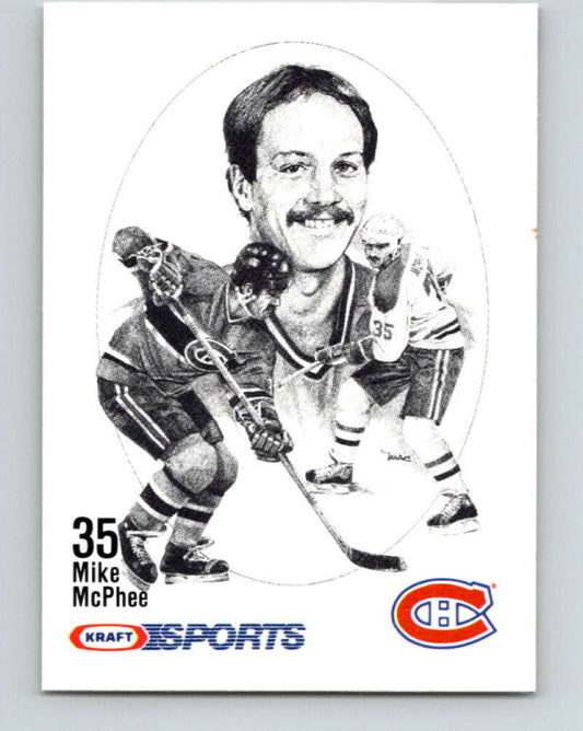 1986-87 NHL Kraft Drawings Mike McPhee Canadiens  V32524