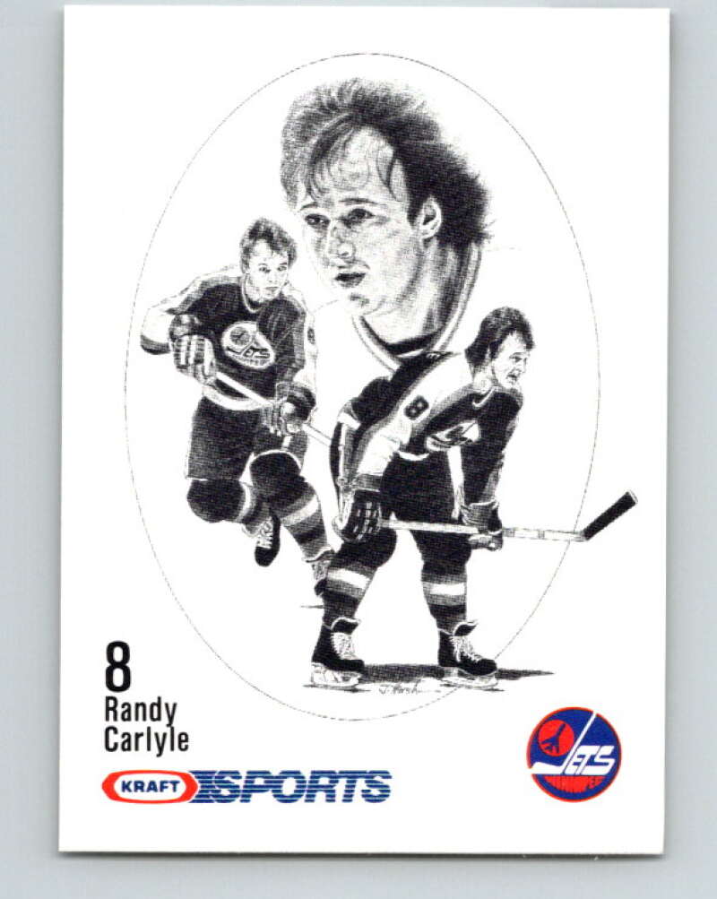 1986-87 NHL Kraft Drawings Randy Caryle Jets  V32530