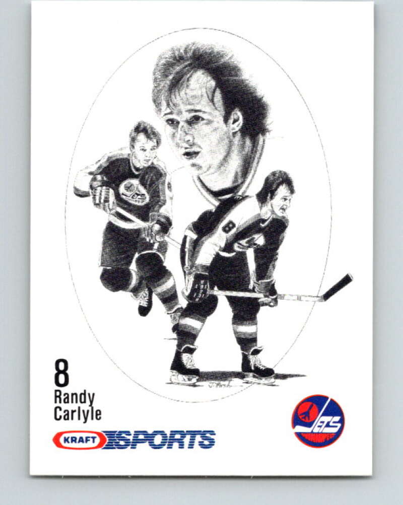 1986-87 NHL Kraft Drawings Randy Caryle Jets  V32531
