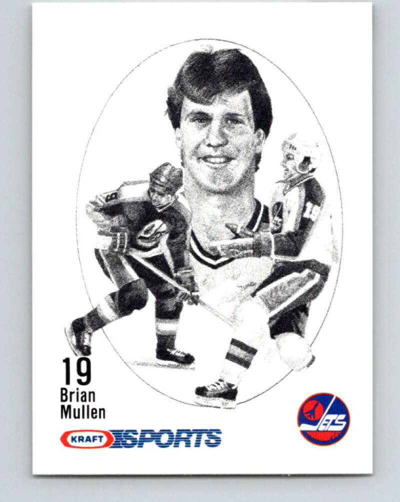 1986-87 NHL Kraft Drawings Brian Mullen Jets  V32543