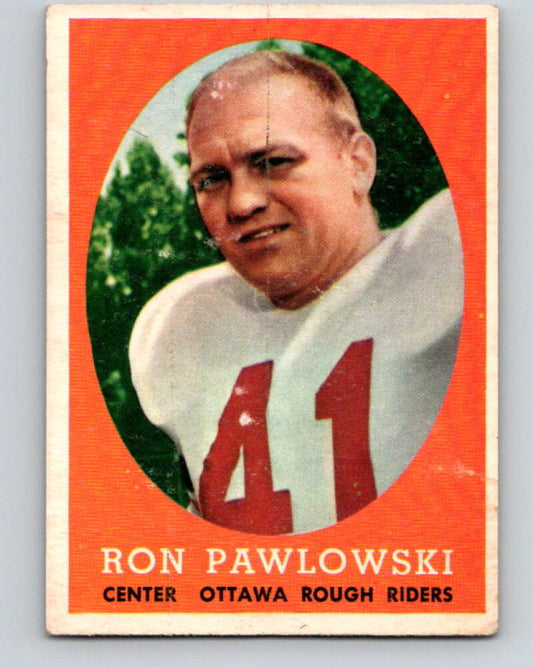 1958 Topps CFL Football #6 Ron Pawlowski, Ottowa Rough Riders  V32568