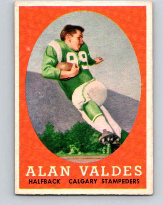 1958 Topps CFL Football #19 Alan Valdes, Calgary Stampeders  V32570