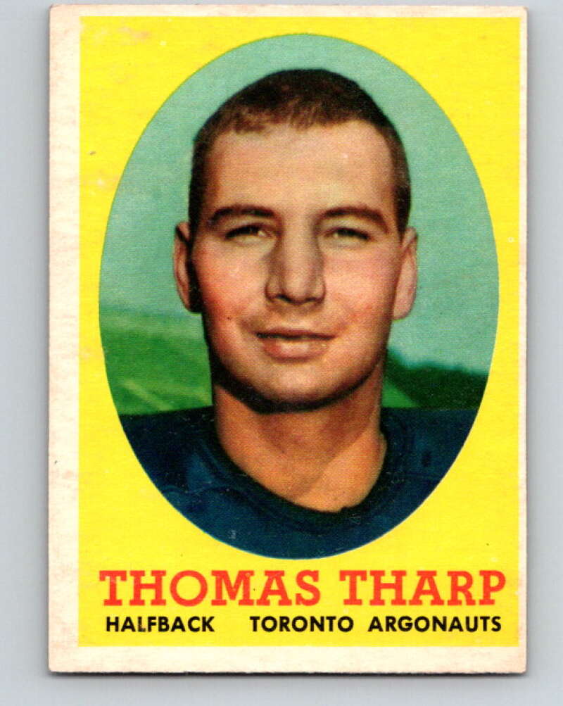 1958 Topps CFL Football #31 Thomas Tharp, Toronto Argonauts  V32572