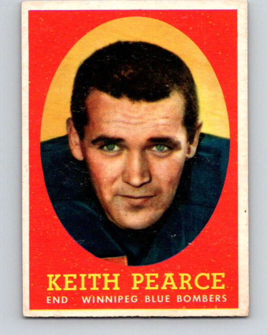 1958 Topps CFL Football #88 Keith Pearce, Winnipeg Blue Bombers  V32581