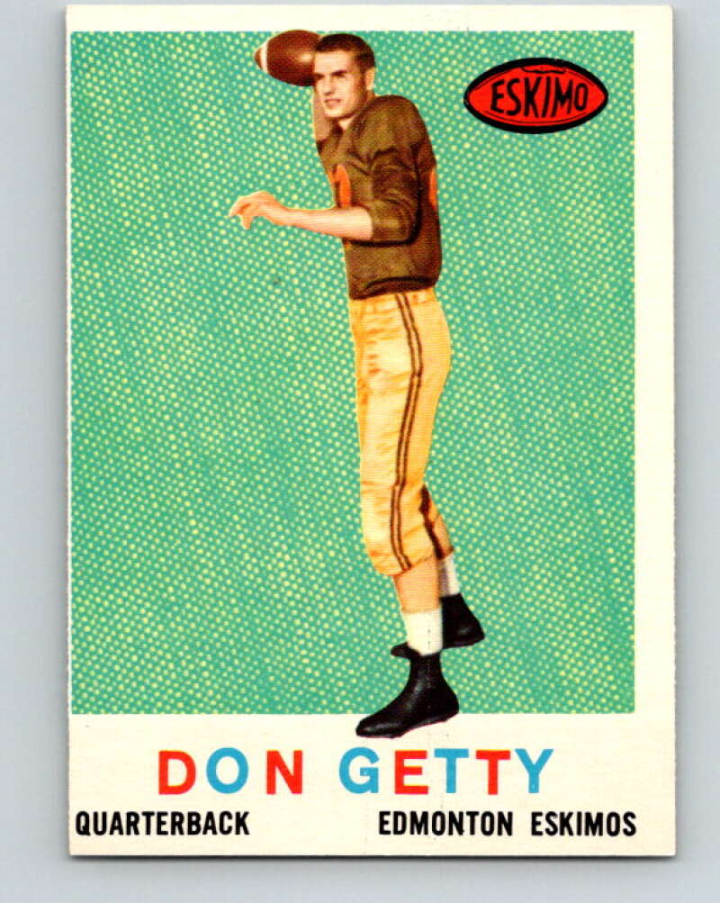 1959 Topps CFL Football #39 Don Getty, Edmonton Eskimos  V32627