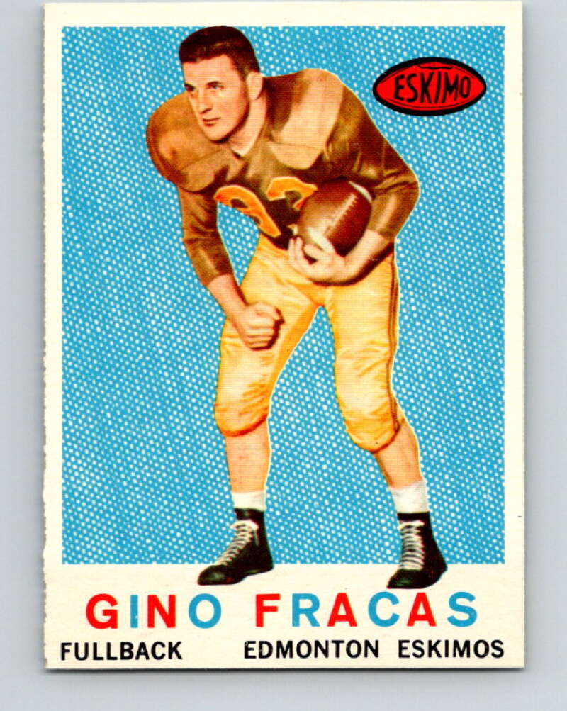 1959 Topps CFL Football #48 Gino Fracas, Edmonton Eskimos  V32636