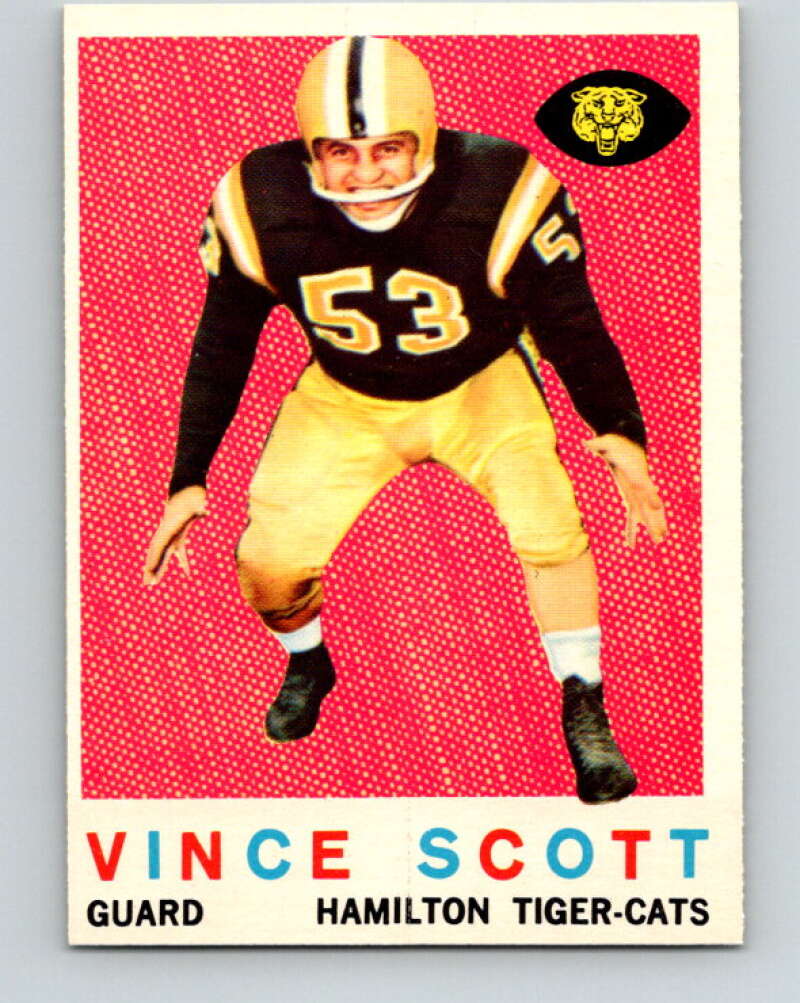 1959 Topps CFL Football #71 Vince Scott, Hamilton Tiger-cats  V32667