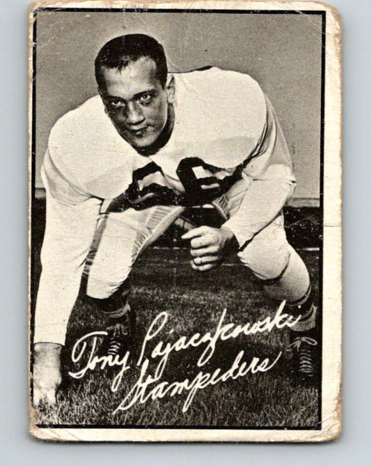 1961 Topps CFL Football #25 Tony Pajaczkowski, Calgary Stampeders  V32701