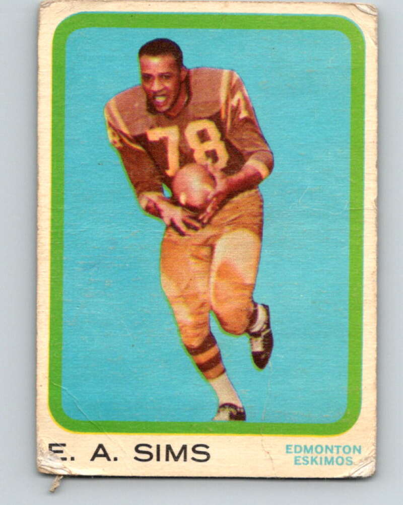 1963 Topps CFL Football #27 E.A. Sims, Edmonton Eskimos  V32732