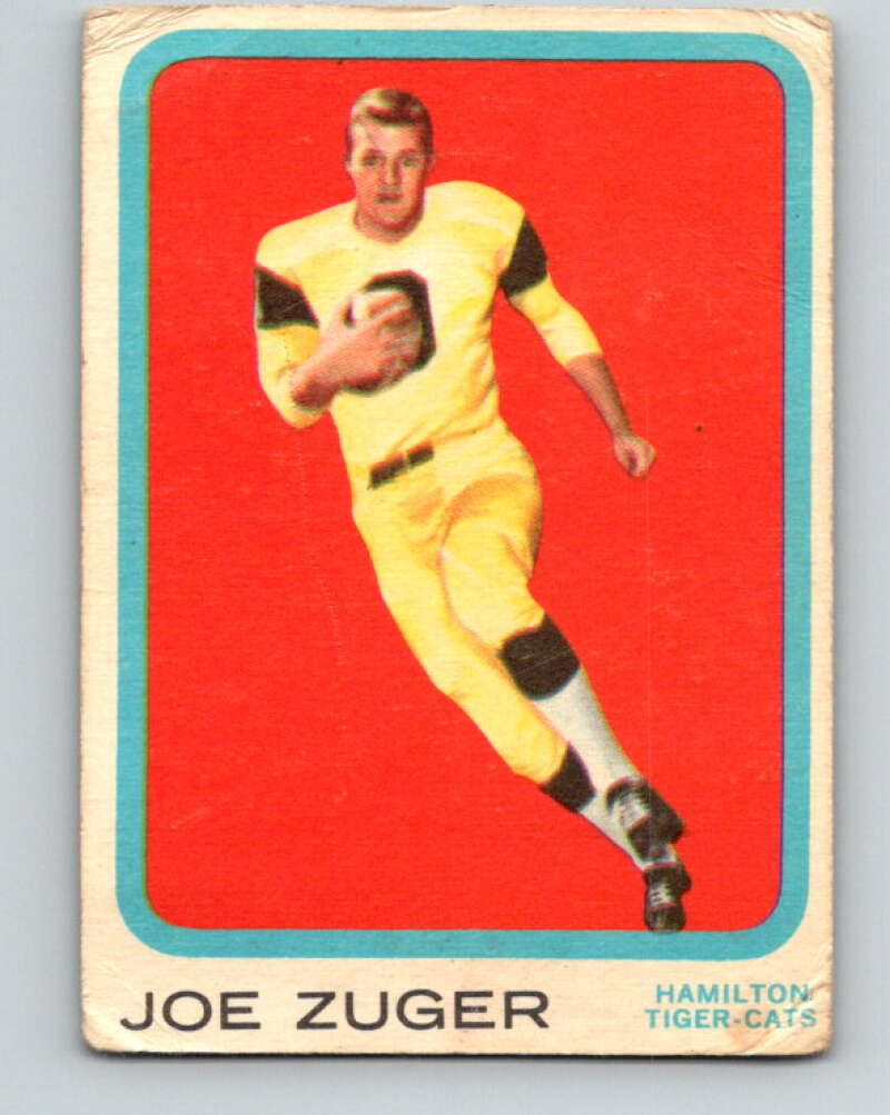 1963 Topps CFL Football #35 Joe Zuger, Hamilton Tiger-cats  V32735