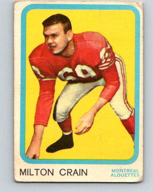 1963 Topps CFL Football #46 Miton Crain, Montreal Alouettes  V32738