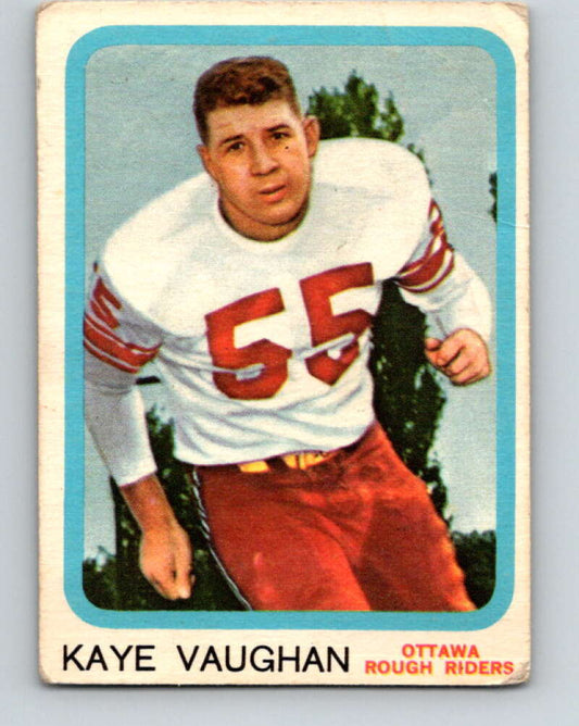 1963 Topps CFL Football #53 Kaye Vaughan, Ottawa Rough Riders  V32739
